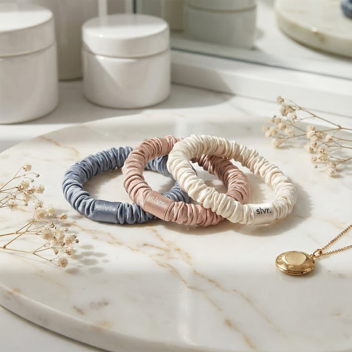 Slim Silk Scrunchies